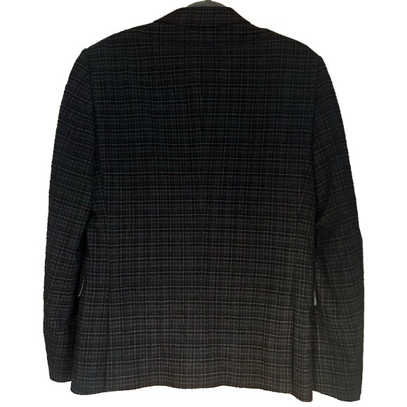 John Varvatos Austin Jacket Black/Gray Texture Plaid Wool/Angora Sz Italy 48 NWT - Picture 12 of 16